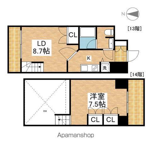 アプリーレ久屋大通公園(1LDK/13階)の間取り写真