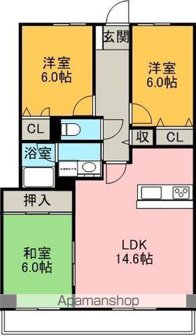 グランハート(3LDK/3階)の間取り写真
