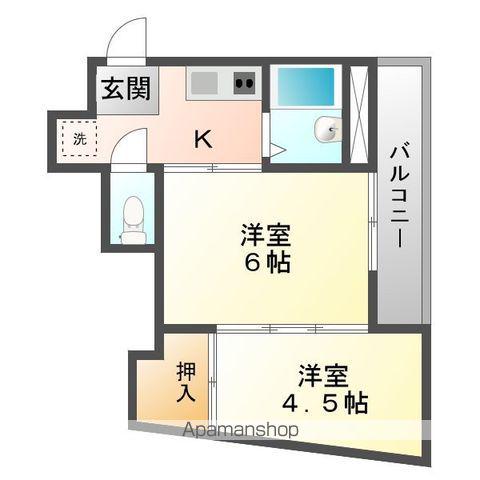 レイクス尾道ビルⅡ(2K/5階)の間取り写真