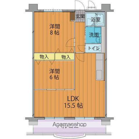 アングラート(2LDK/3階)の間取り写真