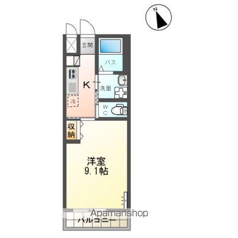 ALBAGRANDE アルバグランデ(1K/2階)の間取り写真