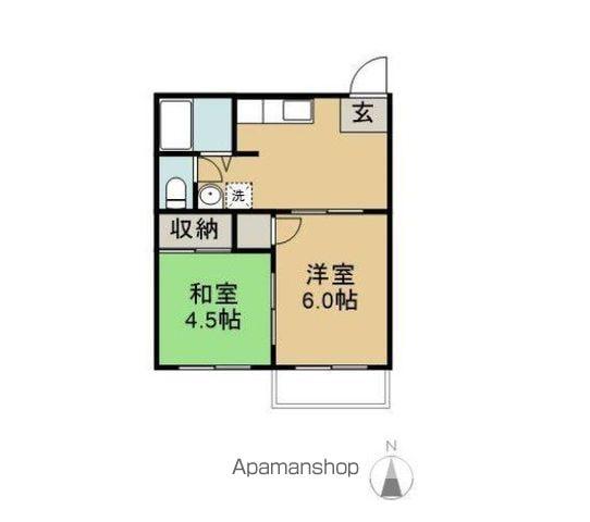 フレグランス立野Ⅱ(2K/1階)の間取り写真