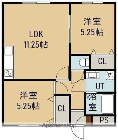 ヴェリテ(2LDK/2階)の間取り写真