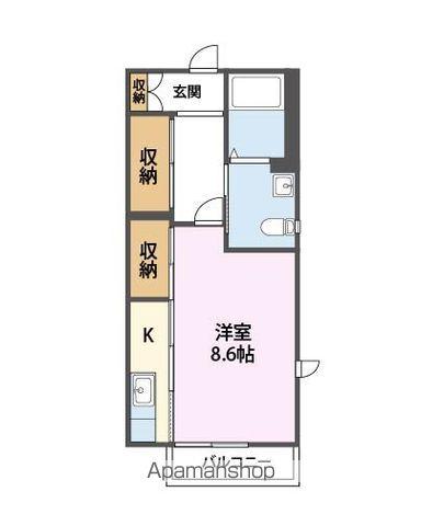 サザンクロス(ワンルーム/2階)の間取り写真