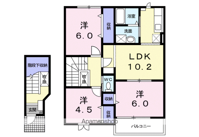 ガーデンパレスK(3LDK/2階)の間取り写真