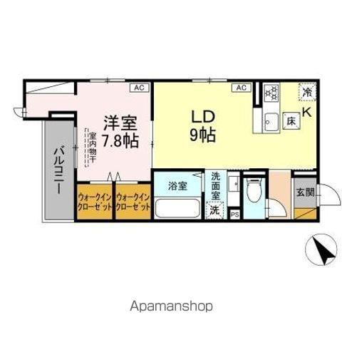 CRADLE(1LDK/1階)の間取り写真