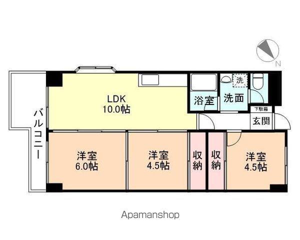 アシスト第8富山マンション(3LDK/1階)の間取り写真