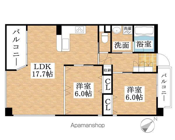 ヴェル・ドミールⅢ(2LDK/2階)の間取り写真