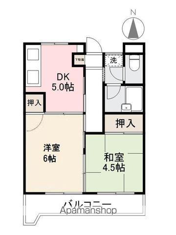 栗林ハイツ(2DK/8階)の間取り写真