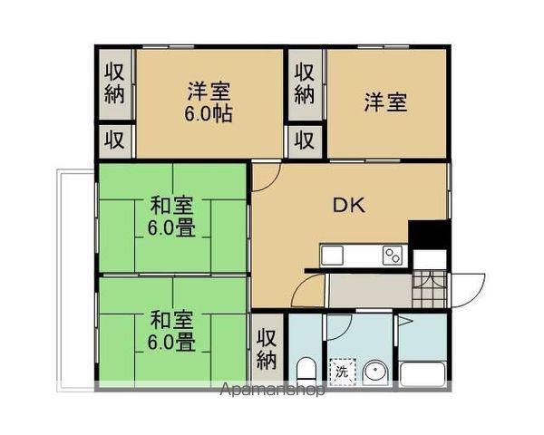 センチュリーハイツ(4DK/2階)の間取り写真