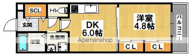 TKアンバーコート浜寺Ⅱ(1DK/1階)の間取り写真