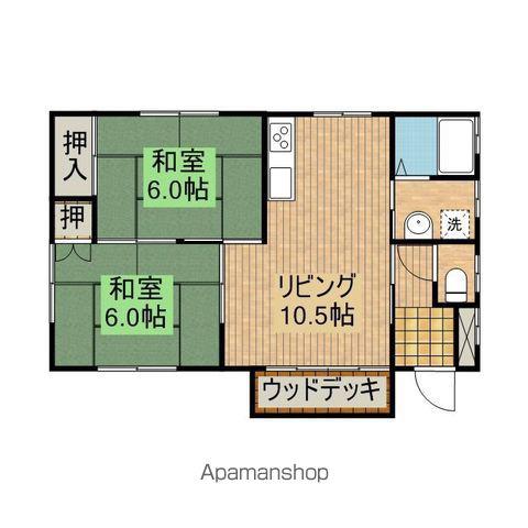 日豊本線 西都城駅 バス乗車時間:10分 きりしま支援学校入口バス停で下車 徒歩11分 1階建 築25年(2LDK)の間取り写真