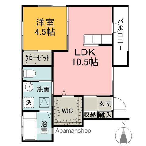 ステイゴールド(1LDK/1階)の間取り写真