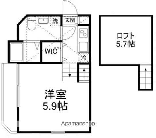 セレブラーレ西船橋(ワンルーム/2階)の間取り写真