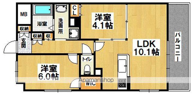 SOPHIA COURT宿院(2LDK/5階)の間取り写真