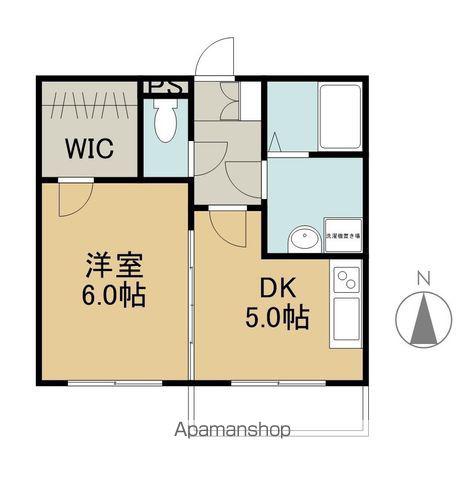 中屋マンション(1DK/2階)の間取り写真