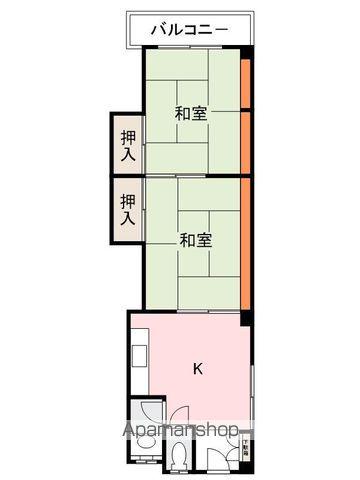 第八双葉荘(2DK/2階)の間取り写真