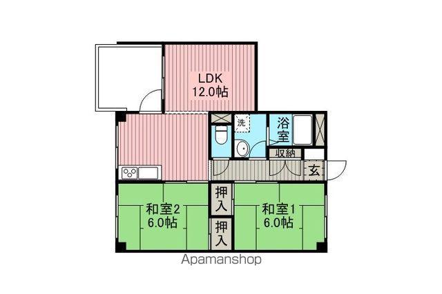 コーポ平林(2LDK/1階)の間取り写真