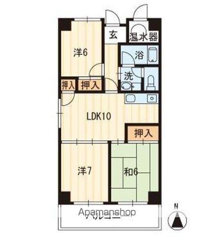 アーバン茜(3LDK/7階)の間取り写真