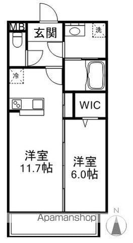 アスペルジュペーシュ(1LDK/3階)の間取り写真