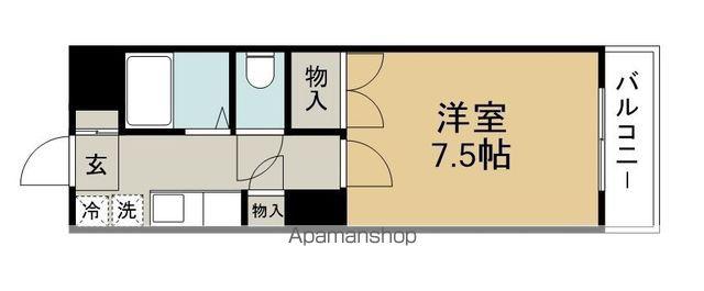 ベルメゾンMIYAZAKI(1K/5階)の間取り写真