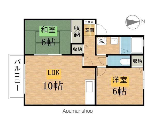 ダイヤモンドダスト(2LDK/2階)の間取り写真