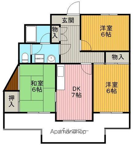 メゾングリーンヒル(3DK/2階)の間取り写真