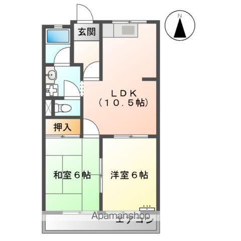 メゾンエクセルⅡ(2LDK/4階)の間取り写真