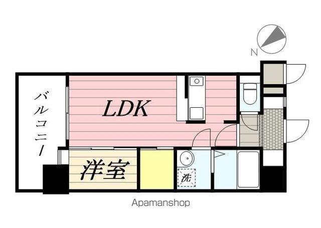 プレスタイルBAY AREA石城(1LDK/6階)の間取り写真