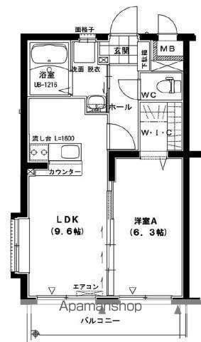 CENTER COURT(1LDK/2階)の間取り写真
