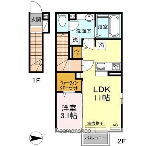 REGALO(1LDK/2階)の間取り写真