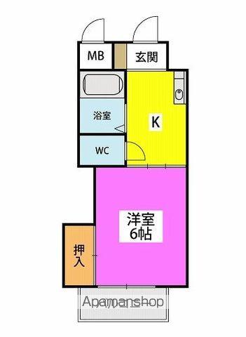 鹿島ビル(1K/4階)の間取り写真