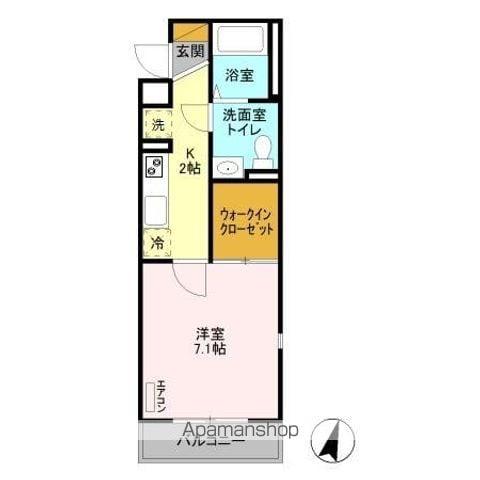 プラシード新越谷(1K/3階)の間取り写真