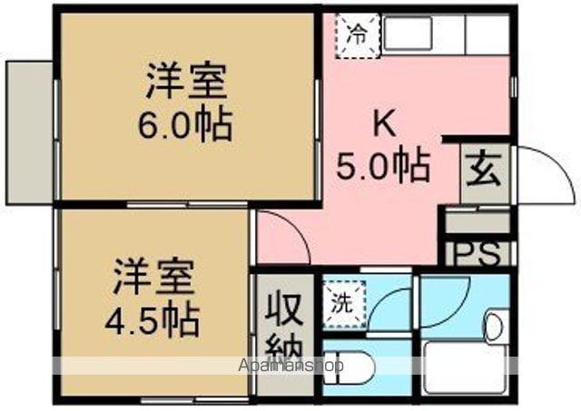 コスモプラザA(2K/1階)の間取り写真