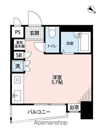 博多祇園エクセル43(ワンルーム/2階)の間取り写真