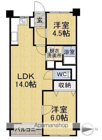 くらしき(2LDK/2階)の間取り写真