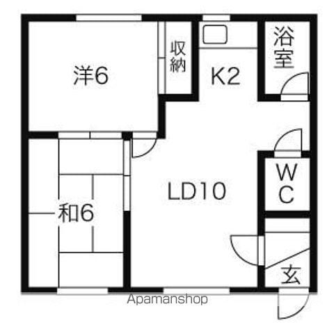 グランドハイツ(2LDK/2階)の間取り写真