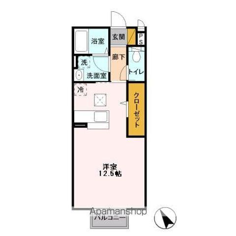 エスポワール緑が丘(ワンルーム/1階)の間取り写真