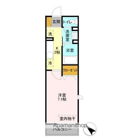 フルール(1K/3階)の間取り写真