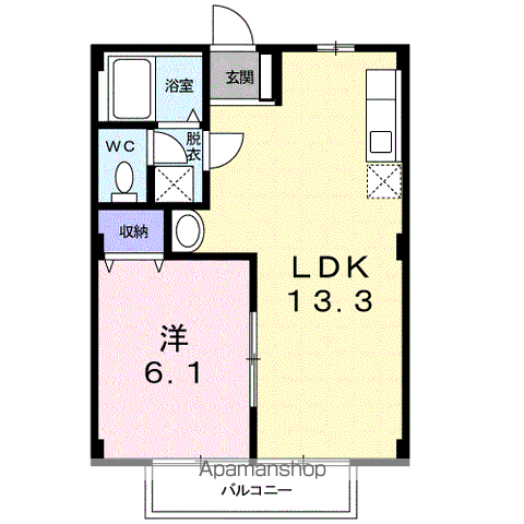 コーポ横浜Ⅰ(1LDK/2階)の間取り写真