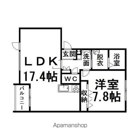 KS HILL(1LDK/1階)の間取り写真