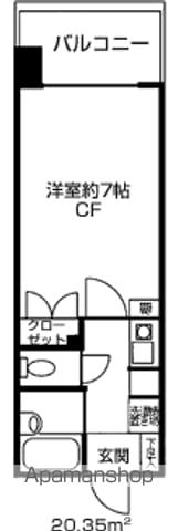 ドミール北新宿(1K/11階)の間取り写真