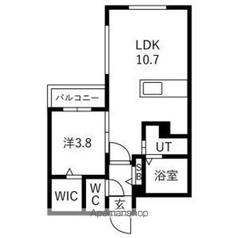 ALIVIS宮の森(1LDK/3階)の間取り写真
