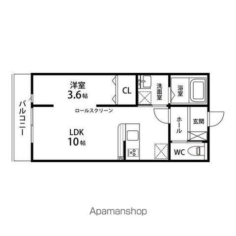アルトゥーラ泉ヶ丘(1LDK/1階)の間取り写真