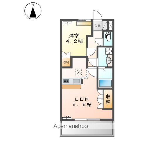 アドミレTⅡ(1LDK/1階)の間取り写真