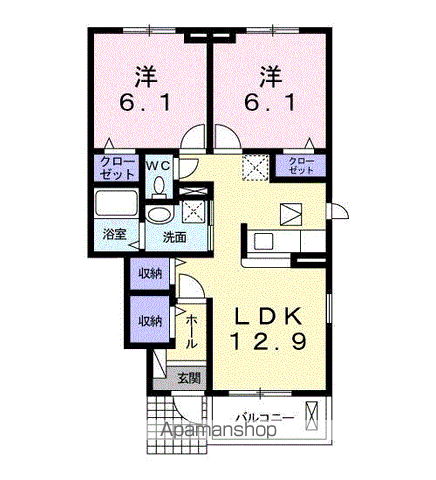 イストワール3(2LDK/1階)の間取り写真
