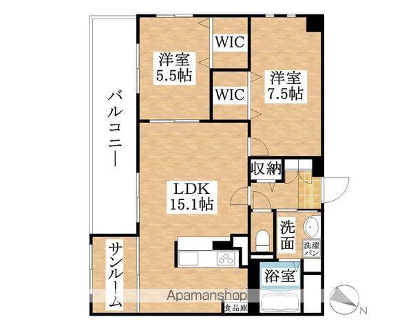 クレール池之表(2LDK/2階)の間取り写真