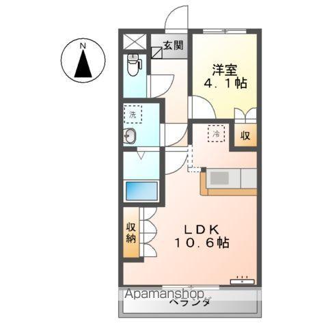 エスタージ・ヒルズ1番館(1LDK/2階)の間取り写真