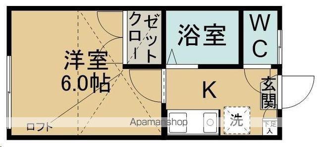 パレス桜ケ丘(1K/1階)の間取り写真
