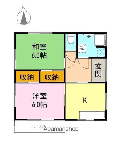 岳南電車 岳南富士岡駅 徒歩12分 1階建 築54年(2K)の間取り写真